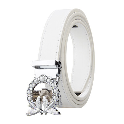 

Womens Automatic Buckle Genuine Leather Ladys Ratchet Holeless Belt Business High Quality Womens Real Belt for Pants