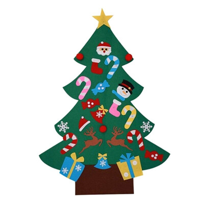 

DIY Christmas Tree Windows Stickers Lovely Merry Christmas Tree Toy Eco-Friendly Non-Woven Wall Hanging Ornaments