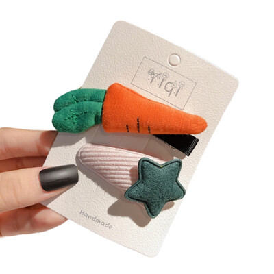 

Girls Hair Pin BB Princess Tiara Baby Card Clip Fruit Stars Strawberry Carrot Pineapple Pumpkin Series Hairpin Hair Accessories