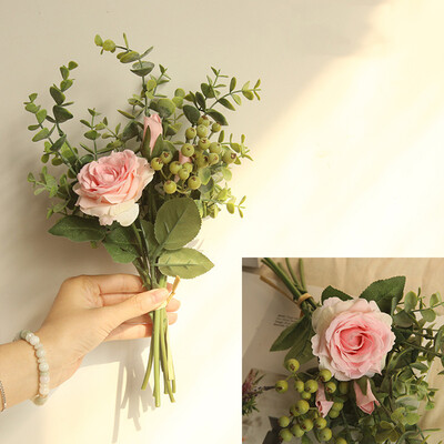 

Toponeto Range Rose Hydrangea Flowers Bouquet Bunch Home Wedding Party Gift Deco