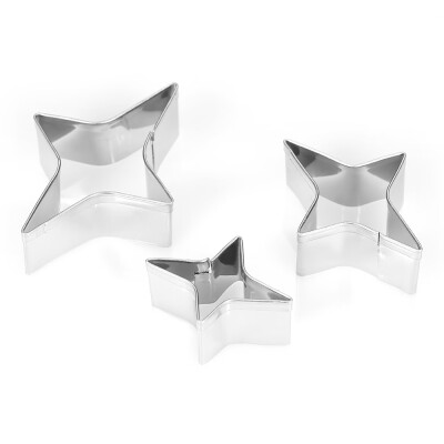 

3pcs 4-Point Star Cookie Cutters Stainless Steel Fondant Cutter Biscuit Cutters Sandwich Cutters Cookie Cutter Set