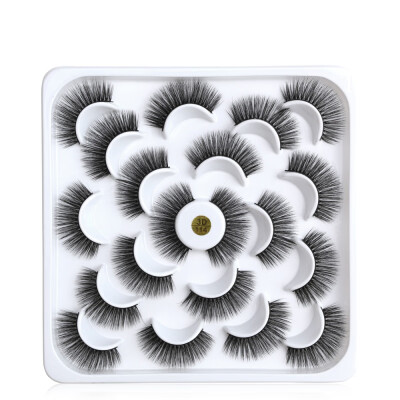 

10 Pairs Lotus Discs 3D5D Mink Hair False Eyelashes Natural Thick Eyelashes Hand Made Natural Long Faux Mink Lashes Makeuo Tool