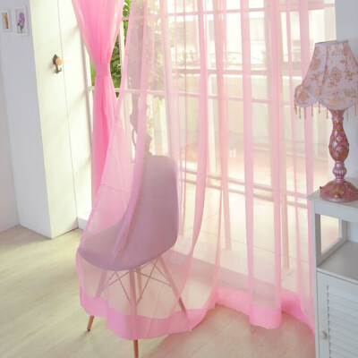 

Toponeto 1 PCS Pure Color Tulle Door Window Curtain Drape Panel Sheer Scarf Valances