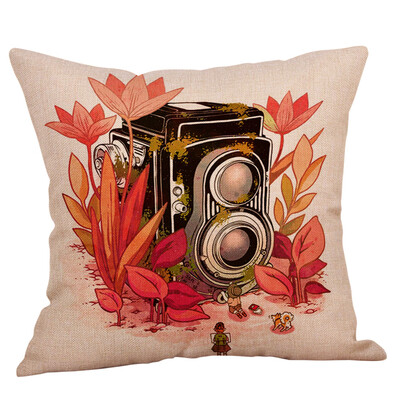 

〖Follure〗Vintage Camera Pillow Case Sofa Throw Waist Cushion Cover Home Decor Grand