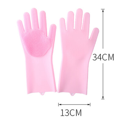 

1 pair of silicone gloves dishwashing work gloves cleaning supplies