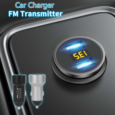 

Dual USB Car Charger 2 Port LCD Display 12-24V FM Transmitter