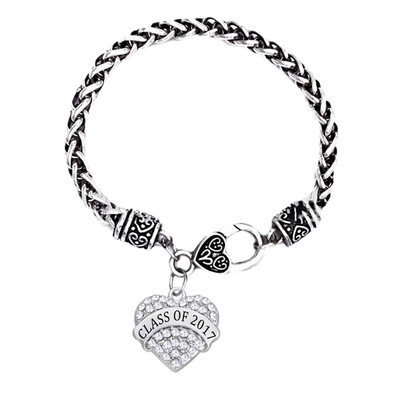 

New Fashion Student Graduation Ceremony Peach Heart Rough Chain Bracelet Pendant Gift