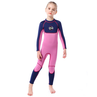 

Girl Swimsuit Children Long Sleeve One-Piece Sunshade Thermal 3mm Swimsuit Swimming Diving Snorkeling Surfing Suit