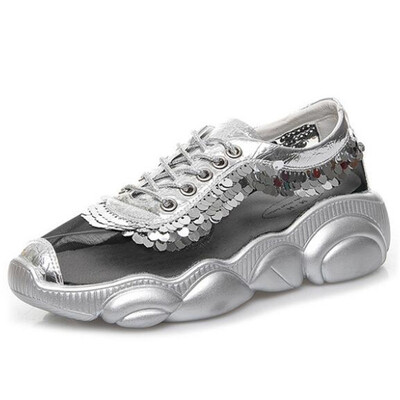 

DIWEINI 2019 Spring Autumn Fashion Little bear sole Casual Shoes Woman Breathable Sneakers Women Lace-Up Female Platform Shoes P