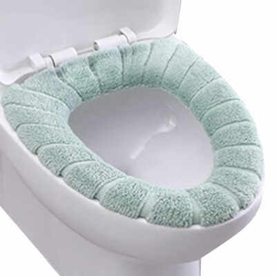 

Bathroom Soft Thicker Warmer Stretchable Washable Cloth Toilet Seat Cover Closestool Pads