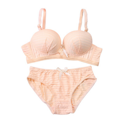 

1 Set Women Sexy Lingerie Romantic Bra Push Up Underwear Solid Bow Female Buckle Bra Panties Set