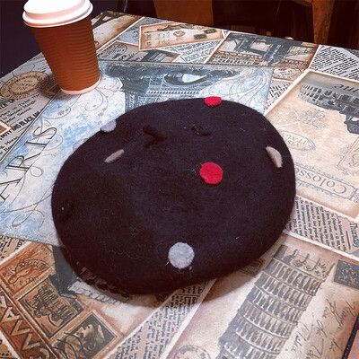 

Autumn&Winter New Fashion Point Wool Three-dimensional Beret Female Korean Wool Wool Painter Hat Pumpkin Bud Hat Tide