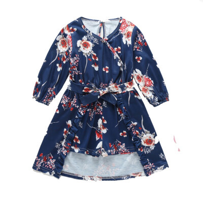 

Baby Girls Dress Summer Floral Print Sleeveless RompersShort Skirts Suits Costume Set