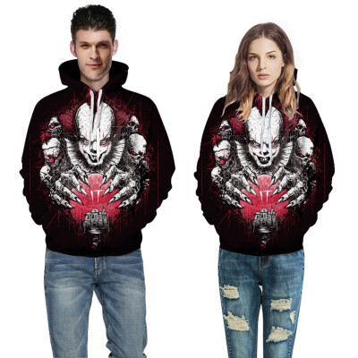 

Toponeto Couples Scary Halloween 3D Printed Party Long Sleeve Hoodie Top Sweatshirt