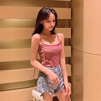 

Sling Fashion Knitting Camisole Sexy Women Strinped Camisole Female Sleeveless Cotton Tank Tops