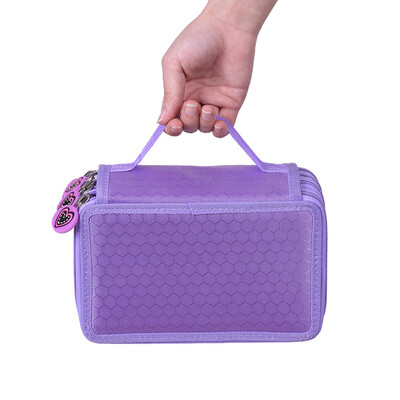 

Multifunctional Large Capacity Painting Cosmetic Pencil Pen Brush Bag Case Box 4 Layer Zipper 72 Holders with Carrying Handle
