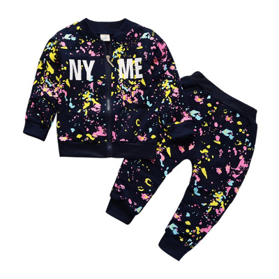 

Autumn Baby Long Sleeve Clothes Set Baby Boy Girl Cartoon Starry Sky Color Long Sleeve Two-Piece Fashion Children Clothes