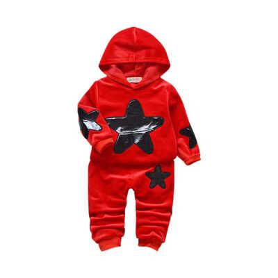 

Autumn Children Baby Boys Casual Long Sleeve Star Print Hoodie Blouse TopsPants Trouser Costume Set