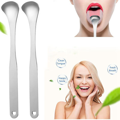 

Tongue Cleaner Stainless Steel Spoon Shape Medical Grade Metal Tongue Scraping Cleaner