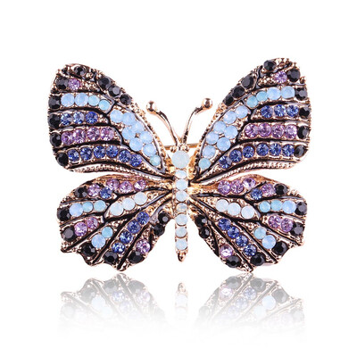 

Women Fashion Colorful Rhinestone Crystal Cute Butterfly Brooch Pins Ladies Exquisite Accessories