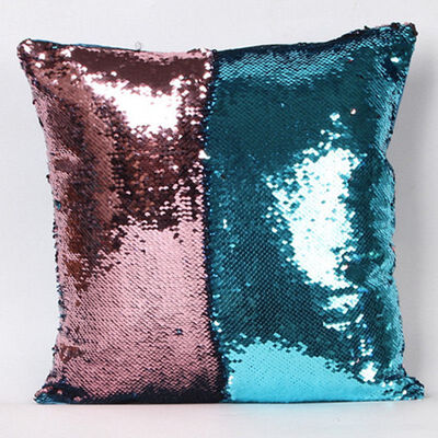 

Pattern DIY Color Patchwork Glitter Sequins Throw Pillow Case Cafe Home Square Cushion Covers