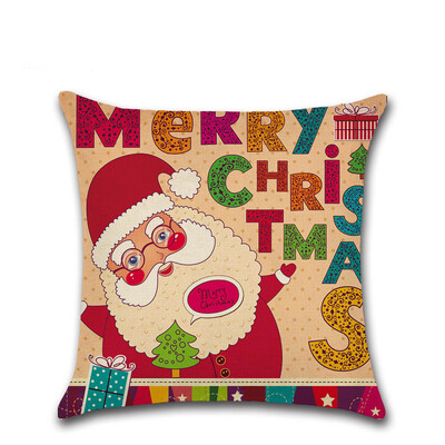 

Tailored Merry Christmas Pillow Cases Linen Sofa Cushion Cover Home Decor