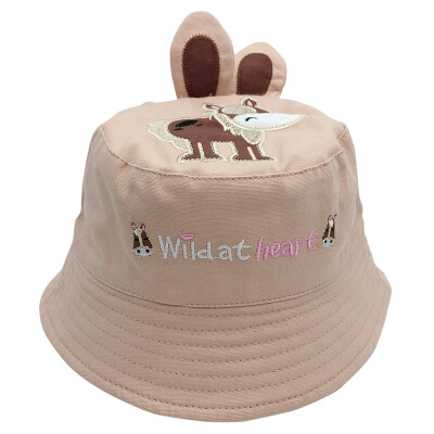 

Cartoon Animal Letter Sun Basin Cap Boys Girls Color Matching Smile Fisherman Hat Sun Hat Fashion Summer Hat 3-6Y