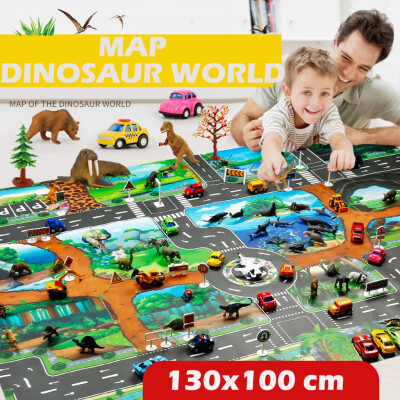 

Siaonvr Kids Play Mat Dinosaur World Parking Map Game Scene Map Educational Toys