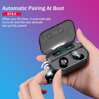 

Bluetooth 50 TWS Earbuds True Wireless Headphones with Mic In-ear Stereo Earphones IPX7 Waterproof Twins Sports Headset Charging