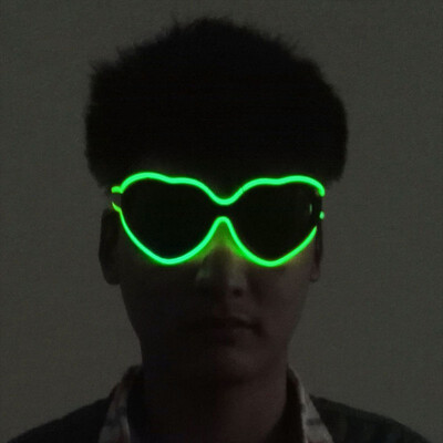 

Fashion Party Dance LED Light Glasses Heart-shaped EL Light Glasses
