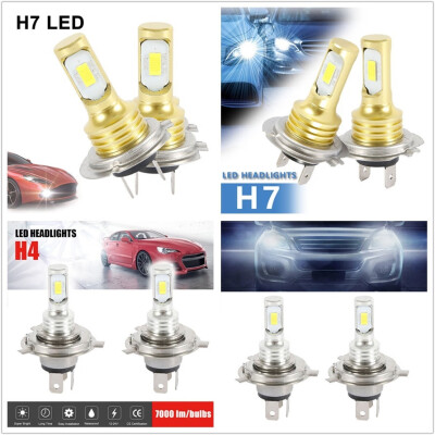 

2pcs 6000k H7H4 LED HiLo Beam Headlight Fog Driving Lights Bulbs Headlights Bulbs Kit
