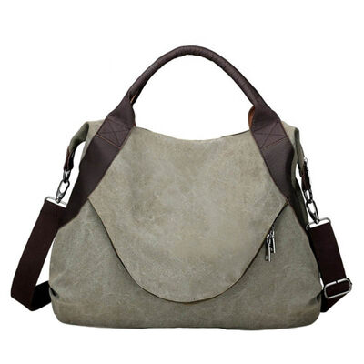

Retro Women Solid Color Faux Leather Patchwork Large Capacity Tote Shoulder Bag