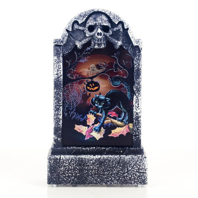 

Halloween Theme Decor Creative Tombstone Shape LED Lamp Multipurpose Home Table Decoration Festival Party Bar Atmosphere Props