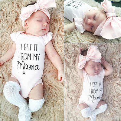 

New Baby RompersHairband 2pcs Suit Children Infant Jumpsuit Summer Newborn Baby Girls Clothes 0-18M