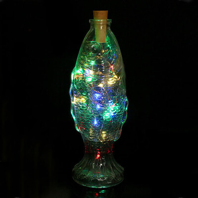 

Siaonvr Solar Wine Bottle Cork Shaped String Light 8 LED Night Fairy Light Lamp MR