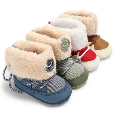 

Winter Toddler Baby Boy Girl Warm Snow Boots Infant Soft Sole Crib Cotton Shoes