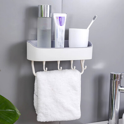 

Toponeto Punch-Free Plastic Bathroom Shelf Shower Shampoo Holder Storage Rack Organizer