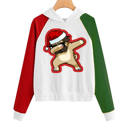 

Tailored Women Christmas Print Hooded Long Sleeves Sweatshirt Hooded Pullover Tops Shirt