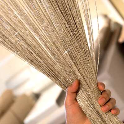 

New Fashion 200cm100cm Fly Screen Fringe Tassel Curtain String Sparkle Curtains Room Divider Door Window home Patio Decor