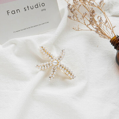 

Hair Accessories For Women Fashion Cute Pearl Decoration Hair Clips Shell Starfish Hollow Design Women Hair Clips