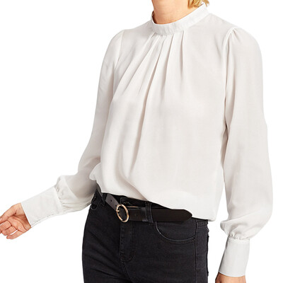 

Women Summer Autumn Plus Size Sexy Blouse Hollow Collar Fashion Commute Solid Color Long Sleeve Chiffon Shirt