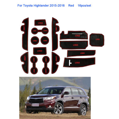 

16Pcs Replacement for Highlander 2015-2017 Car Styling Slot Pad Interior Door Groove Anti-Slip Mat