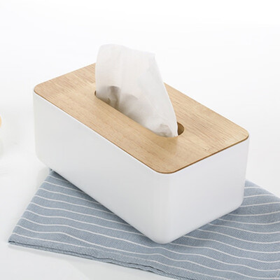 

Multifunctional solid wood tissue box With the bamboo cover Tray Creative Storage Box Partition design Storage organizer