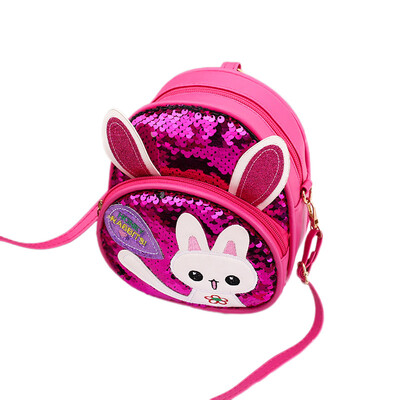 

Children Girls Rabbit Ear Sequins Backpack Casual Small Kawaii Cartoon Girls Kids School PU Leather Shoulder Bags Bagpacks