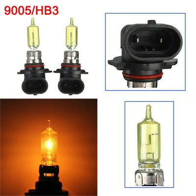 

1 Pair Yellow Light Lamp Automatic Halogen Bulb Universal For 12V Car Vehicle US