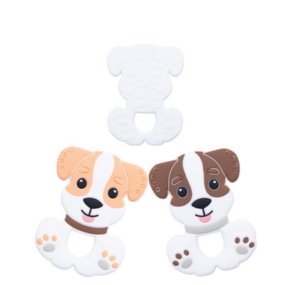 

2020 New Arrival Cute Bpa Free Small Dog Shape Silicone Baby Teether Puppy Shape Baby Teething Toys