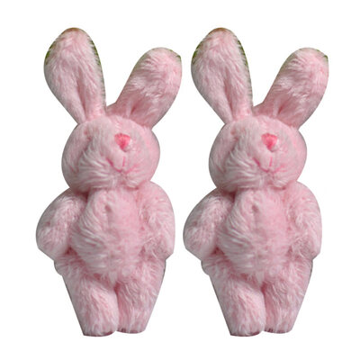 

2Pcs Soft Plush Joint Rabbit Bunny Doll Key Chain Bag Pendant DIY Craft Ornament