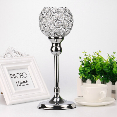 

Gobestart Silver Modern Crystal Lantern Candle Cup Holders for Valentines Day Dining Room