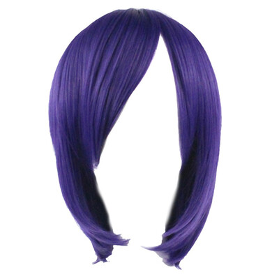 

Gobestart Anime Fashion Short Wig Cosplay Party Straight Wig Puple