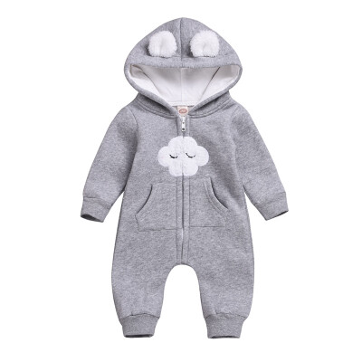 

Spring Autumn Casual Fashion Jumpsuit Baby Cute Cartoon Long Sleeve Hooded Rompers Kids Bodysuit